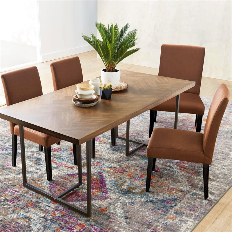 Pemberly Row Vintage Patchwork Boho Chic Faded Area Rug Rectangle 6'7