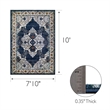 Pemberly Row Vintage Multicolor Medallion Boho Chic Faded Area Rug 7'10