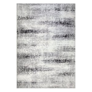 Pemberly Row Soft Shag Painterly Modern Rug Gray Area Rug Rectangle 5'3&quot x 7'7&quot