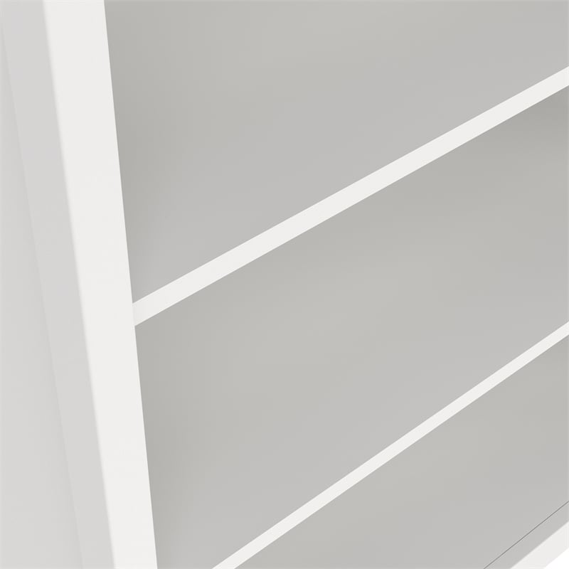 Pemberly Row Set of 2 Adjustable 6 Shelf Bookcase in White Finish