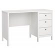 Pemberly Row Set of 2 Adjustable 6 Shelf Bookcase & Writing Desk in White