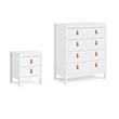 Pemberly Row Set of 2 5-Drawer Chest & 2 Drawer Nightstand in White