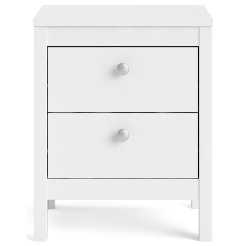 Pemberly Row Set of 3 5-Drawer Chest & 2 Nightstands in White