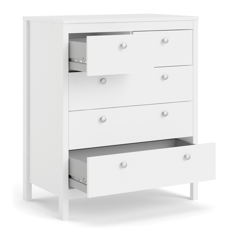 Pemberly Row Set of 3 5-Drawer Chest & 2 Nightstands in White