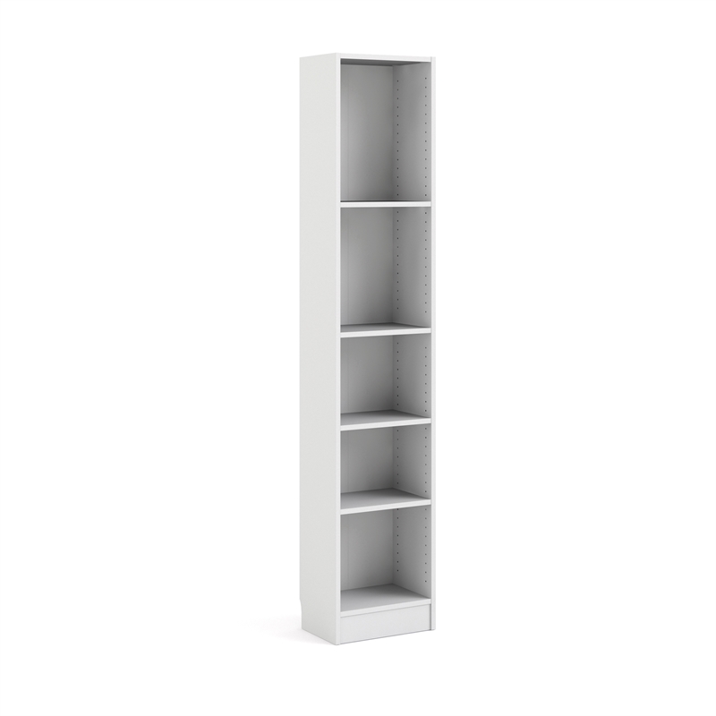 Pemberly Row Set of 2 Home Computer Office Desk 7 5-Shelf Bookcase in White