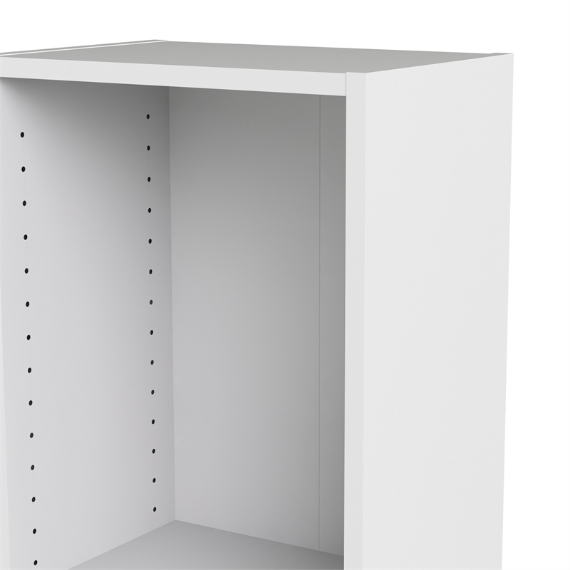 Pemberly Row Set of 2 Home Computer Office Desk 7 5-Shelf Bookcase in White