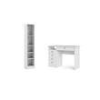 Pemberly Row Set of 2 Home Computer Office Desk 7 5-Shelf Bookcase in White