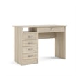 Pemberly Row Set of 2 Desk with 5-Drawers & 3-Shelf Adjustable Bookcase