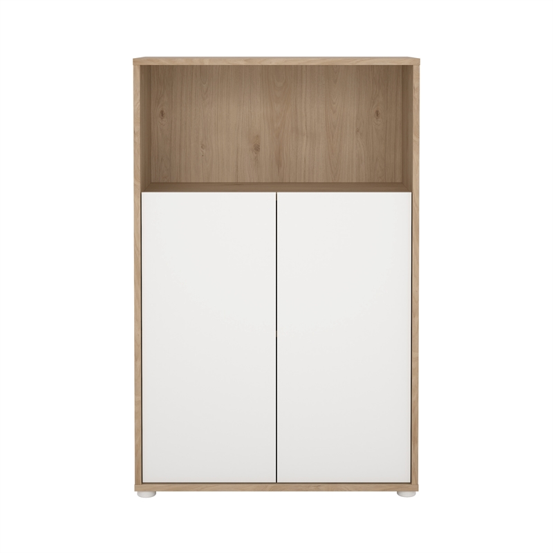 Pemberly Row Set of 2 Desk with 5-Drawers & 3-Shelf Adjustable Bookcase