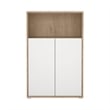 Pemberly Row Set of 2 Desk with 5-Drawers & 3-Shelf Adjustable Bookcase
