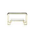 Pemberly Row Contemporary / Modern Metal Console in Polished Gold