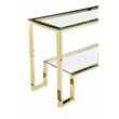 Pemberly Row Contemporary / Modern Metal Console in Polished Gold