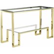 Pemberly Row Contemporary / Modern Metal Console in Polished Gold