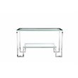 Pemberly Row Contemporary Metal Console in Hand Polished Silver Finish