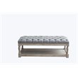 Pemberly Row Wood Rectangle Coffee Table in Antique White & Frost Gray