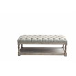 Pemberly Row Wood Rectangle Coffee Table in Antique White & Linen