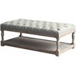 Pemberly Row Wood Rectangle Coffee Table in Antique White & Linen