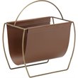 Pemberly Row Contemporary / Modern Metal Magazine Rack in Brown