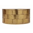 Pemberly Row Contemporary Metal Coffee Table with Glass in Gold Leaf