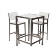 Pemberly Row 5-piece Modern Aluminum Frame Patio Bar Set in White