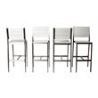 Pemberly Row 5-piece Modern Aluminum Frame Patio Bar Set in White