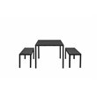 Pemberly Row 3-piece Aluminum Patio Dining Set in Black Frame/Polyresin