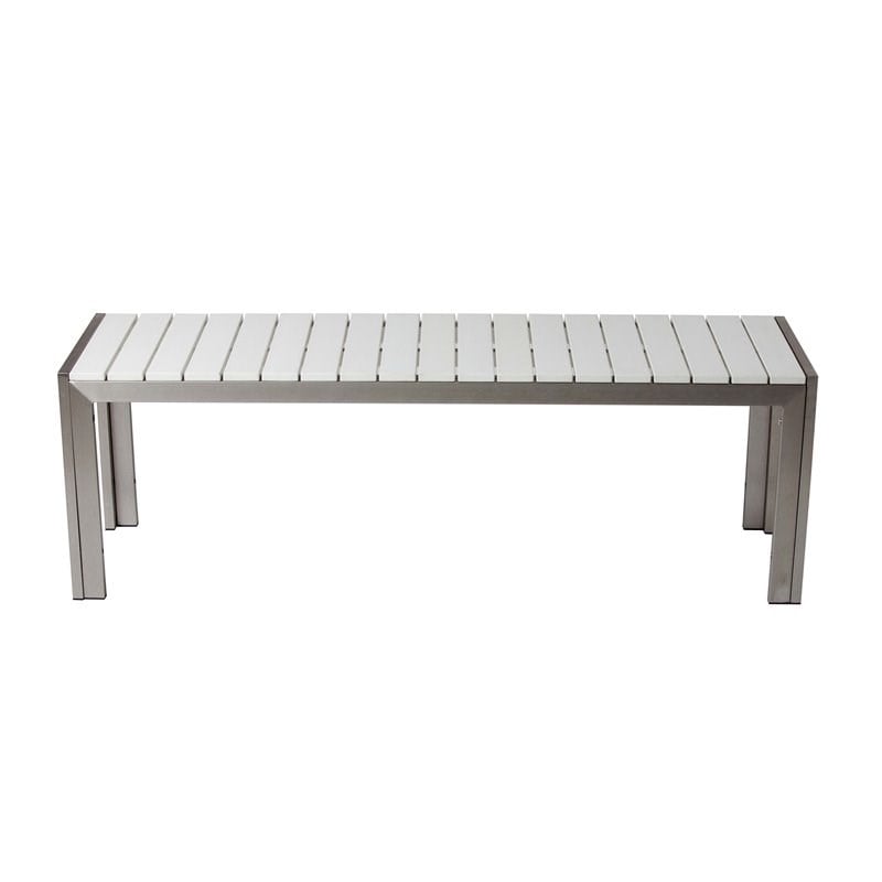 Pemberly Row 3-piece Aluminum Frame Patio Dining Set in White