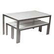 Pemberly Row 3-piece Aluminum Frame Patio Dining Set in White