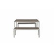 Pemberly Row 3-piece Aluminum Frame Patio Dining Set in White/Gray