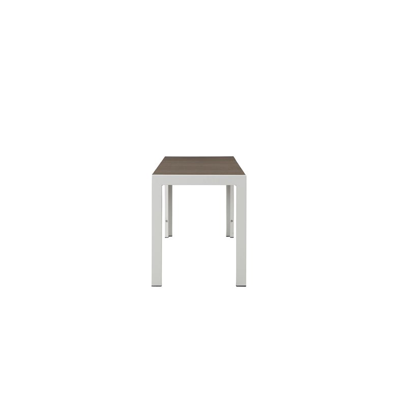 Pemberly Row 3-piece Aluminum Frame Patio Dining Set in White/Gray