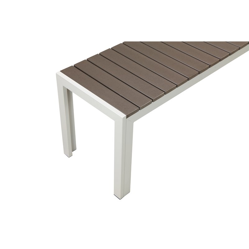 Pemberly Row 3-piece Aluminum Frame Patio Dining Set in White/Gray