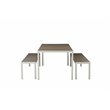 Pemberly Row 3-piece Aluminum Frame Patio Dining Set in White/Gray