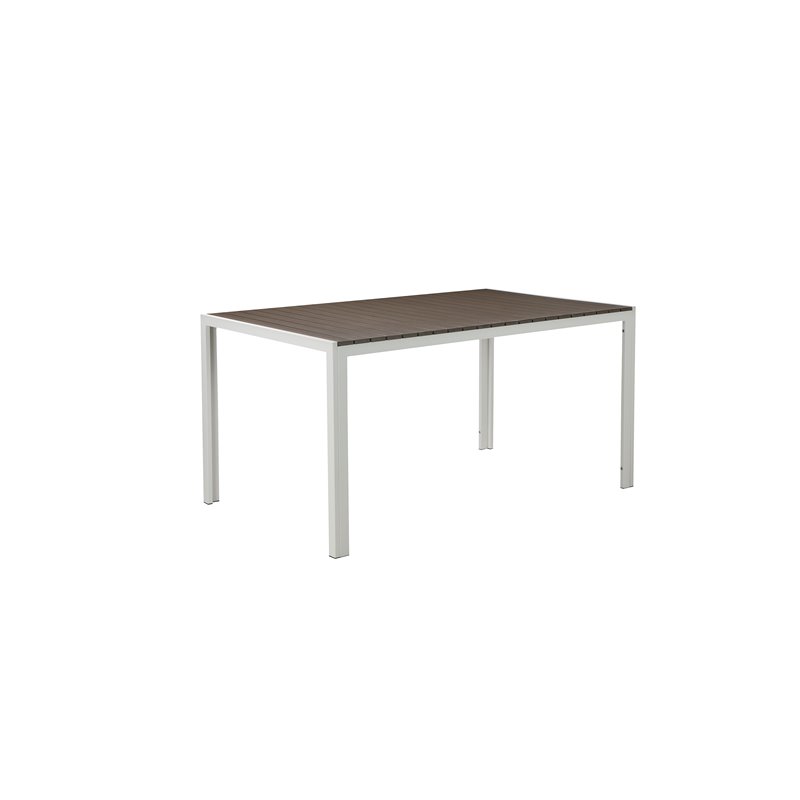 Pemberly Row 3-piece Aluminum Frame Patio Dining Set in White/Gray