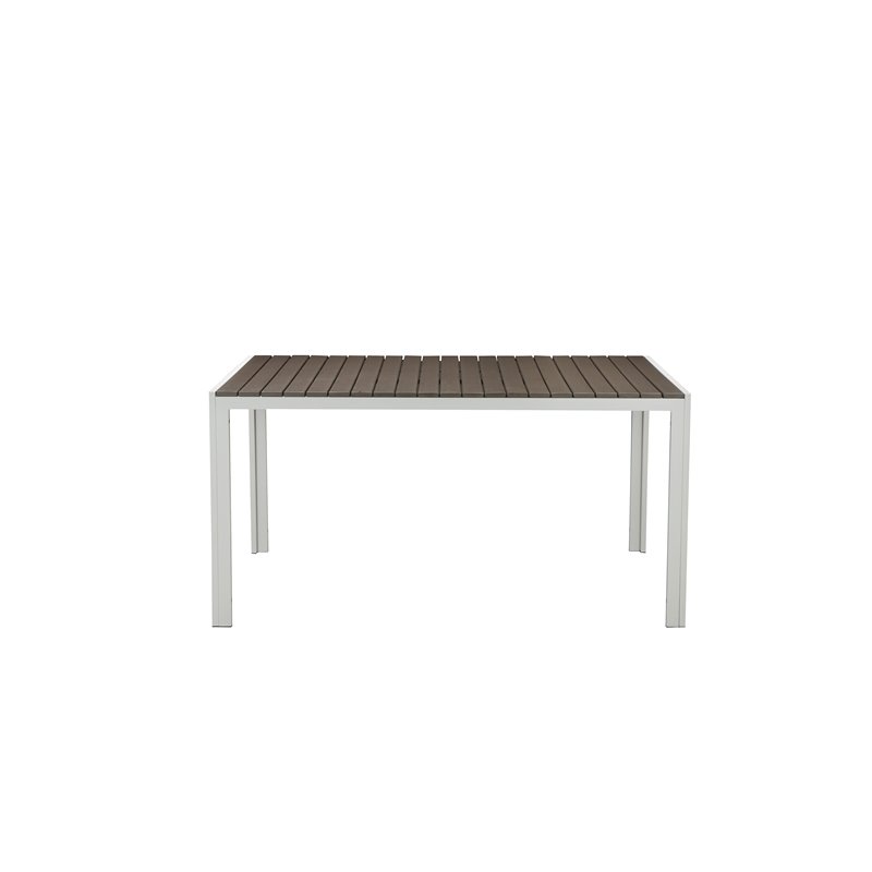 Pemberly Row 3-piece Aluminum Frame Patio Dining Set in White/Gray