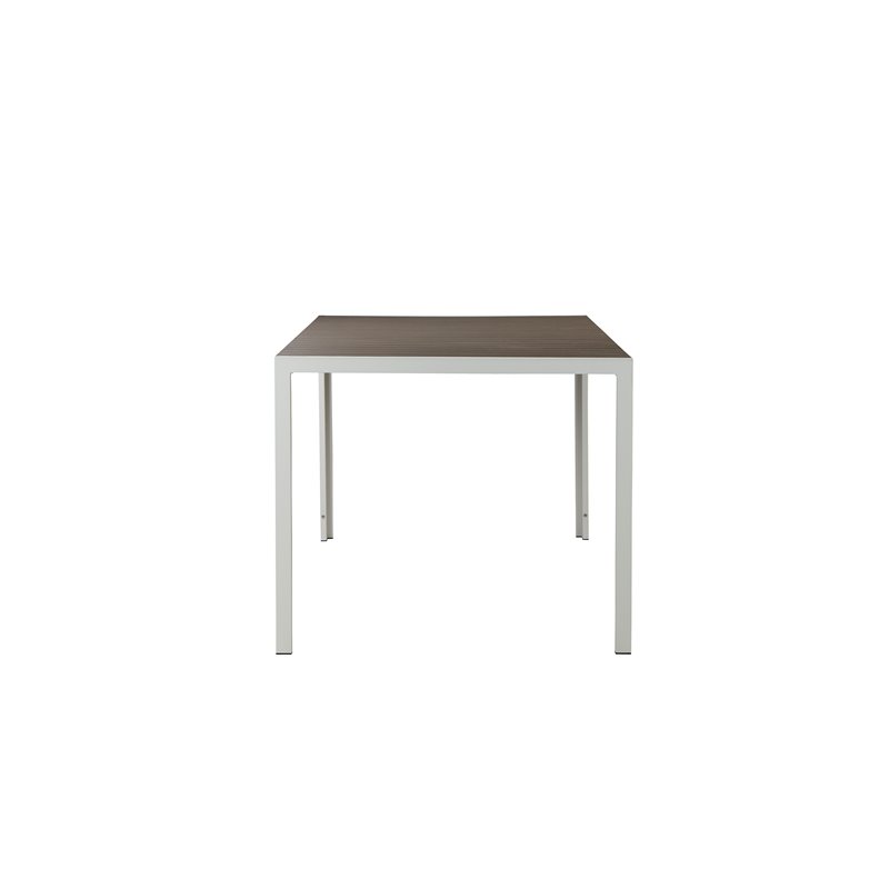 Pemberly Row 3-piece Aluminum Frame Patio Dining Set in White/Gray
