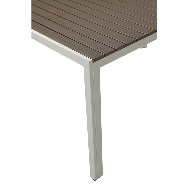 Pemberly Row 3-piece Aluminum Frame Patio Dining Set in White/Gray