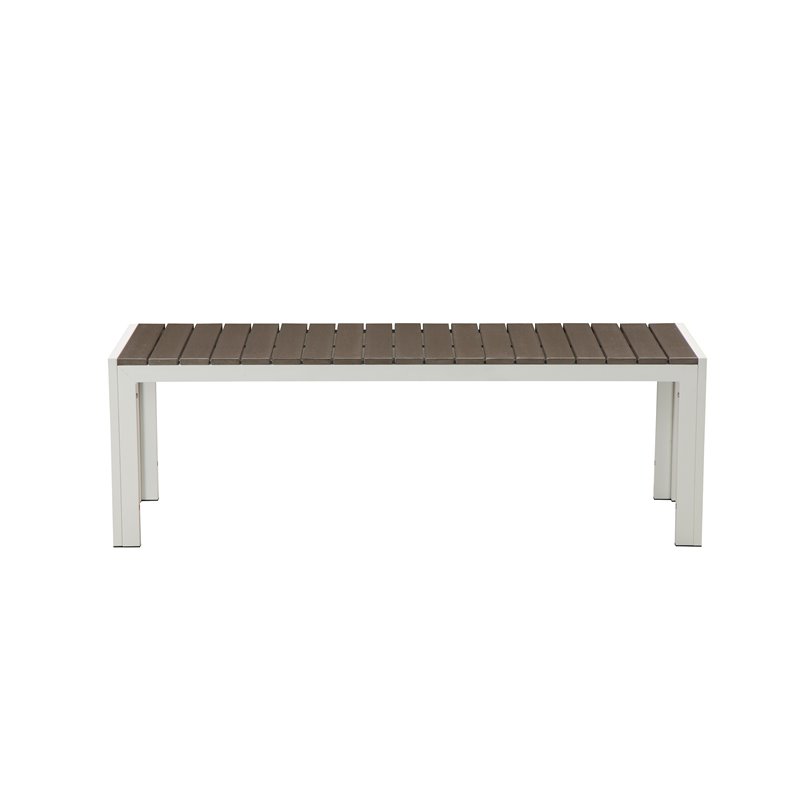 Pemberly Row 3-piece Aluminum Frame Patio Dining Set in White/Gray