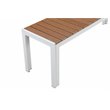 Pemberly Row 3-piece Aluminum Patio Dining Set in White/Natural Teak