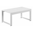 Pemberly Row Modern Aluminum Frame Outdoor Coffee Table in White