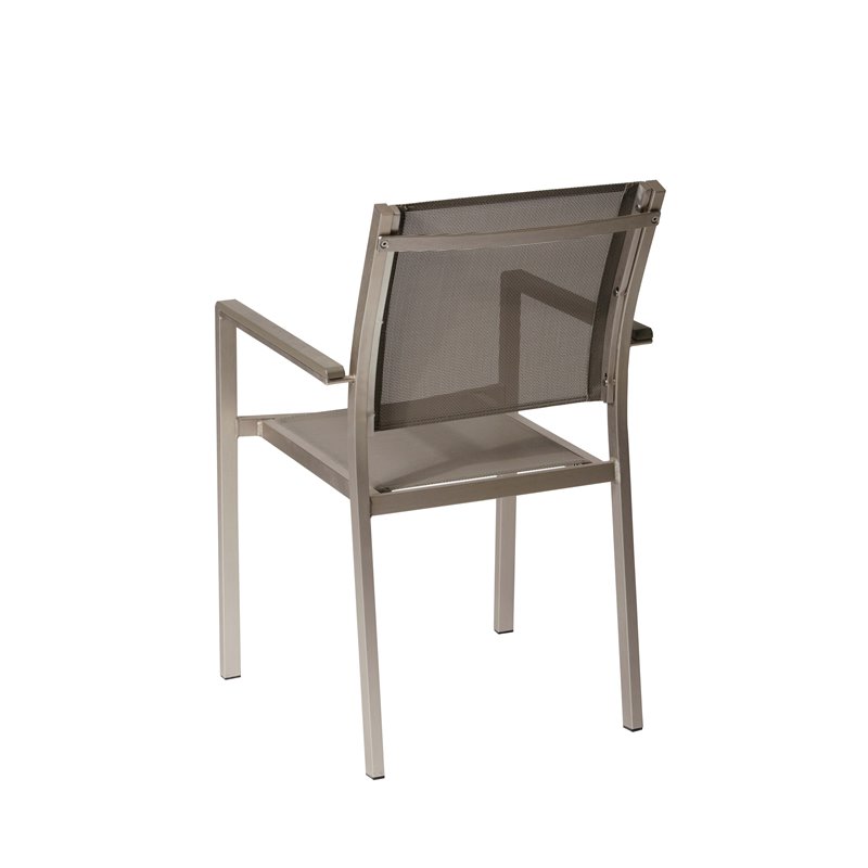 Pemberly Row Aluminum Frame Patio Dining Char in Gray (Set of 6)