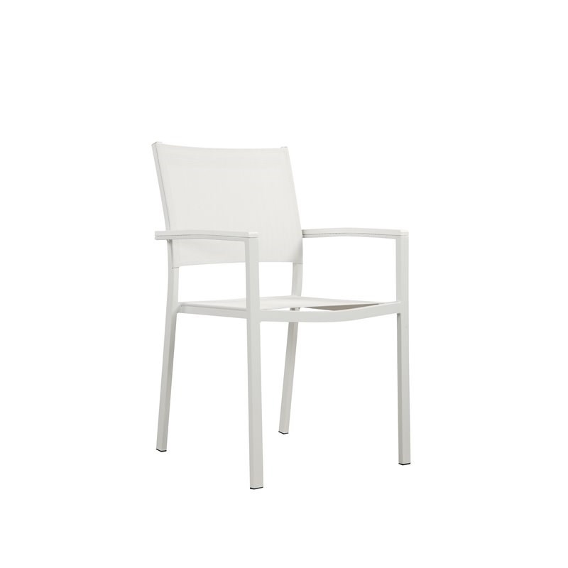 Pemberly Row Aluminum Frame Patio Dining Char in White (Set of 6)