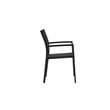 Pemberly Row 7-piece Modern Aluminum Frame Patio Dining Set in Black