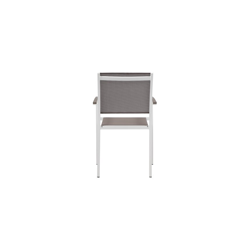 Pemberly Row 7-piece Aluminum Frame Patio Dining Set in White/Gray