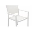 Pemberly Row Modern Aluminum Patio Dining Set in White Frame/Polyresin