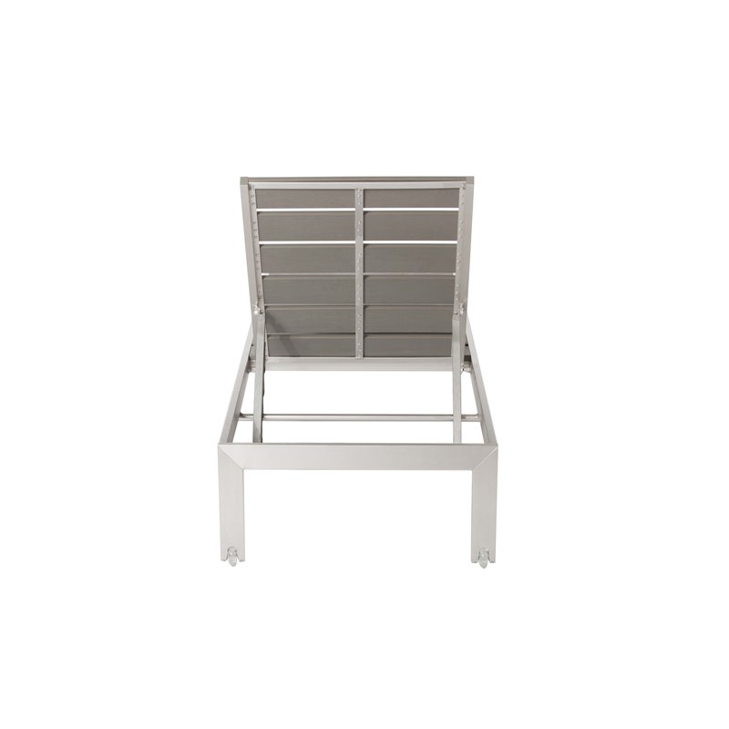 Pemberly Row Modern Aluminum Frame Patio Lounger in Anodized Gray