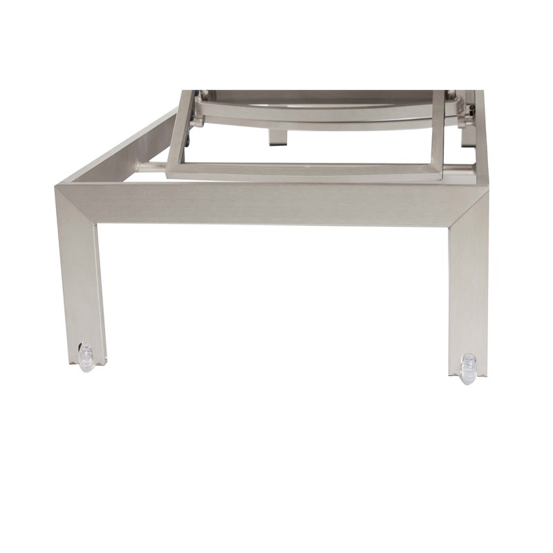 Pemberly Row Modern Aluminum Frame Patio Lounger in Anodized Gray
