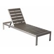 Pemberly Row Modern Aluminum Frame Patio Lounger in Anodized Gray
