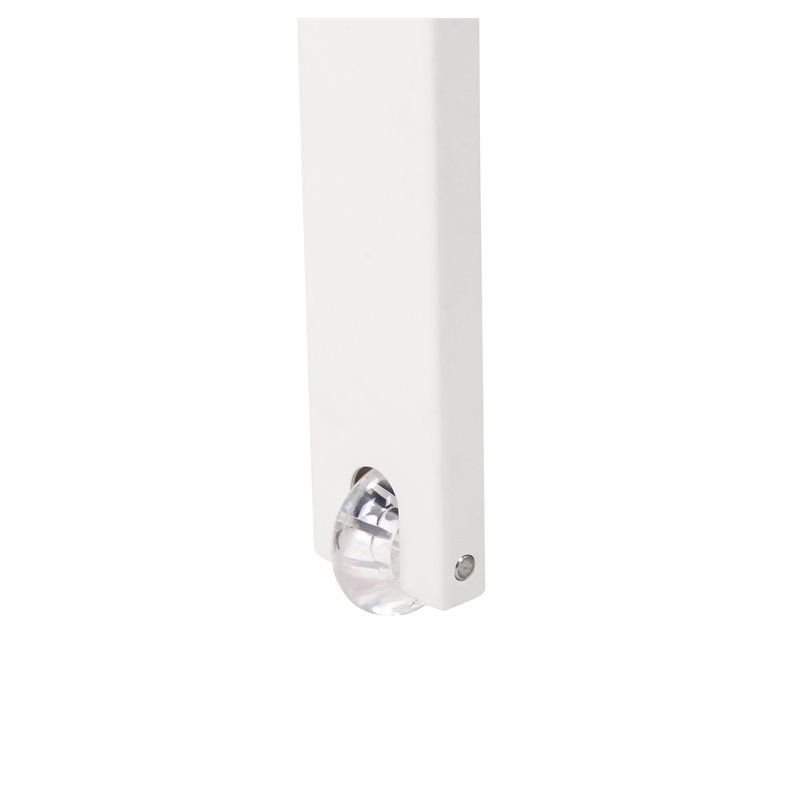 Pemberly Row Modern Aluminum Patio Lounger in White Frame/Polyresin
