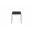 Pemberly Row Modern Aluminum Frame Patio Side Table in White/Black