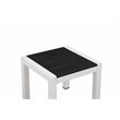 Pemberly Row Modern Aluminum Frame Patio Side Table in White/Black